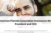 美国钢琴家协会宣布新任主席兼首席执行官